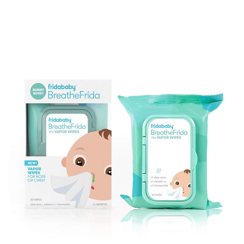 Frida Baby Nose Wipes - Saline Allergy Relief for Toddlers & Babies | Alcohol-Free, Aloe & Chamomile, 30 Count