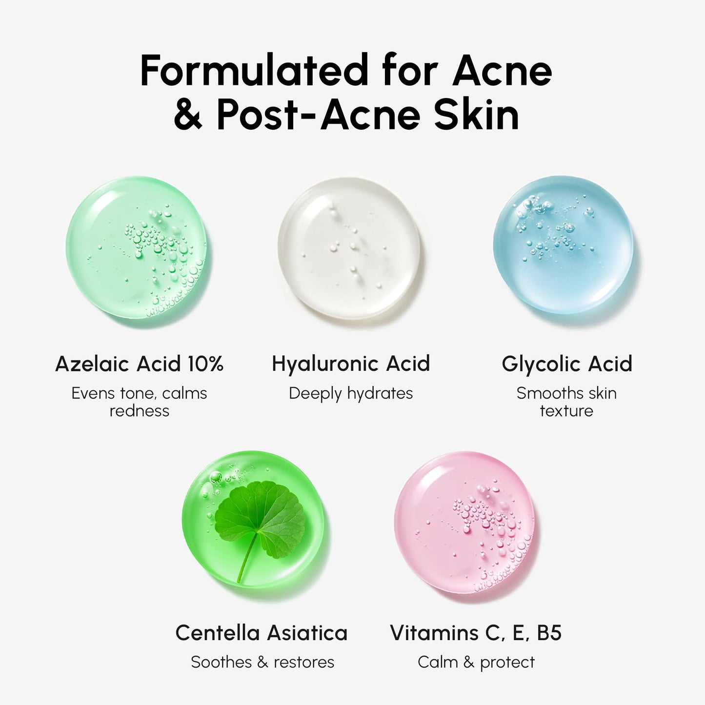 MAREE Azelaic Acid Acne Clearing Pads – Exfoliating Pads with Glycolic & Hyaluronic Acid for Face – 10% Azalecic Acid & Centella Redness Soothing Pad – Zero Pore Facial Toner Pad – Acido Azelaico