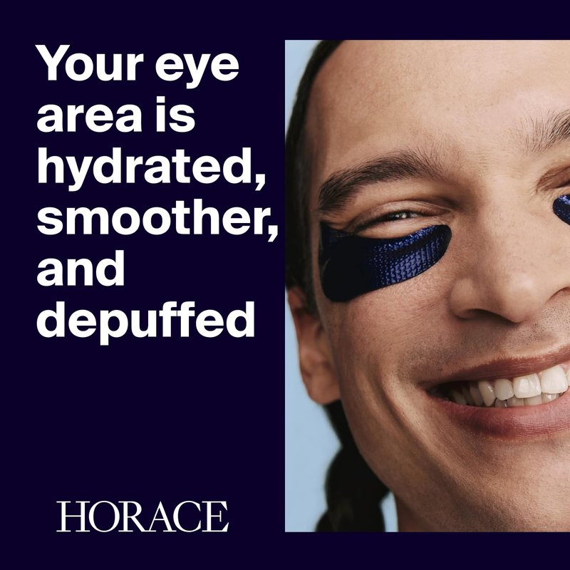 Horace Anti-Fatigue Under-Eye Patches for Men | Dark Circle & Puffiness Relief - Moisturizing Hydrogel, Unscented, 5 Pairs