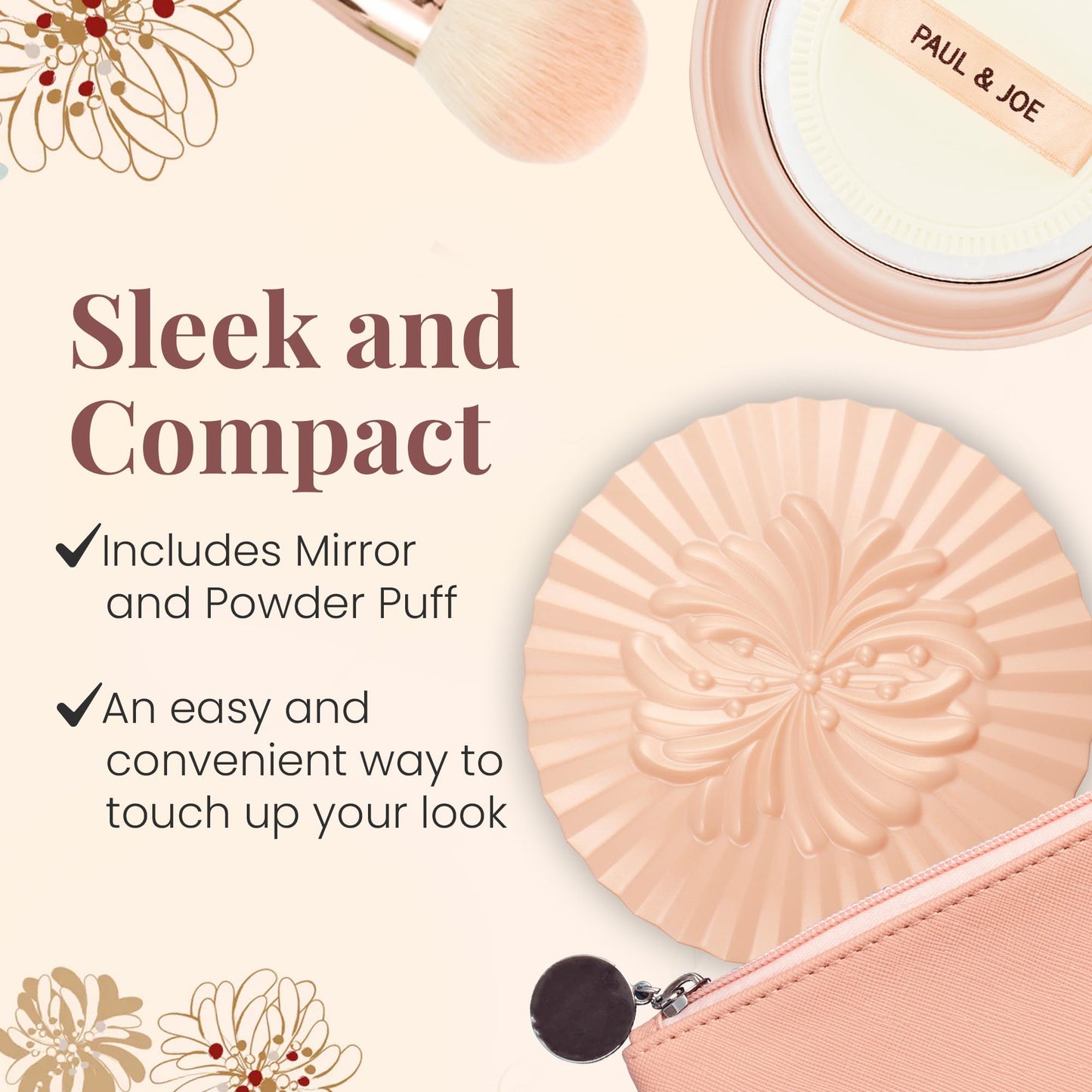 Paul & Joe Setting Powder Refill Only, Case Sold Separately, All-Day Lightweight Compact Powder, Ideal Face Makeup for Setting a Flawless Look and Controlling Oil, 01 Pink Shade, 0.31oz