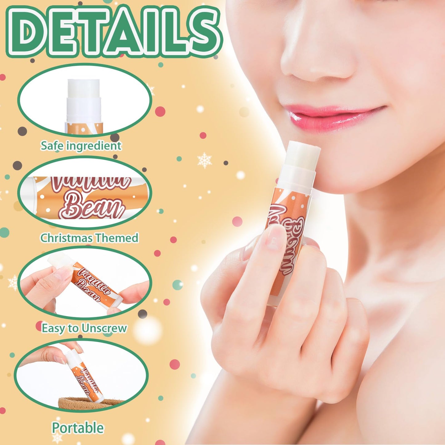 Loopeer 72pcs/36sets Christmas Hand Cream and Lip Balm Gift Set Christmas Stocking Stuffer for Women Travel Hand Lotions Moisturizing Lipstick for Dry Cracked Xmas Party Favor Bulk Gift Coworker Adult