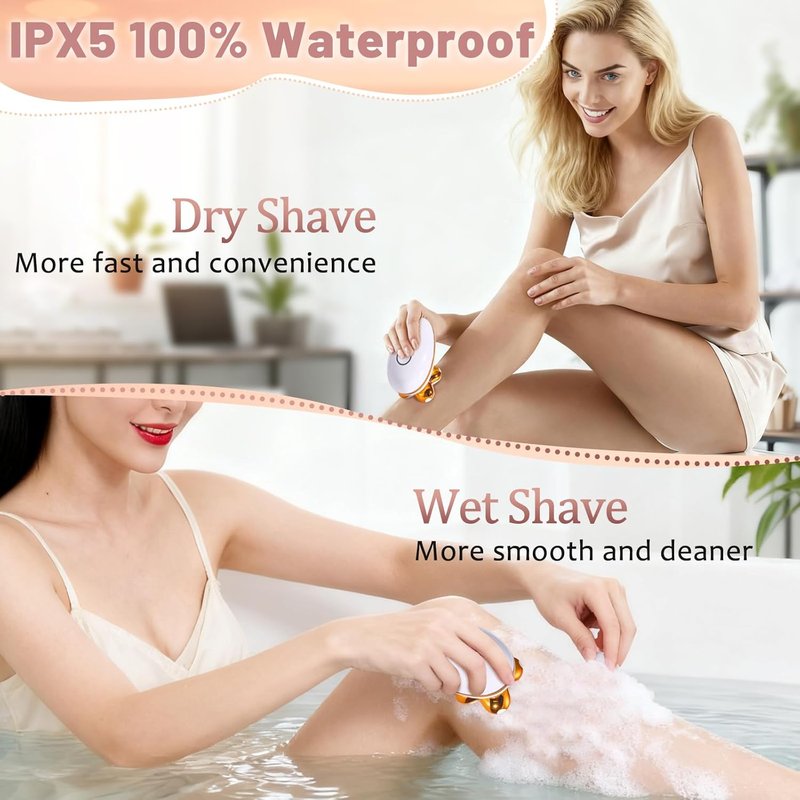 5-in-1 Electric Razor for Women - Waterproof Facial Hair Remover & Shaver | Rechargeable Travel Kit for Sensitive Skin