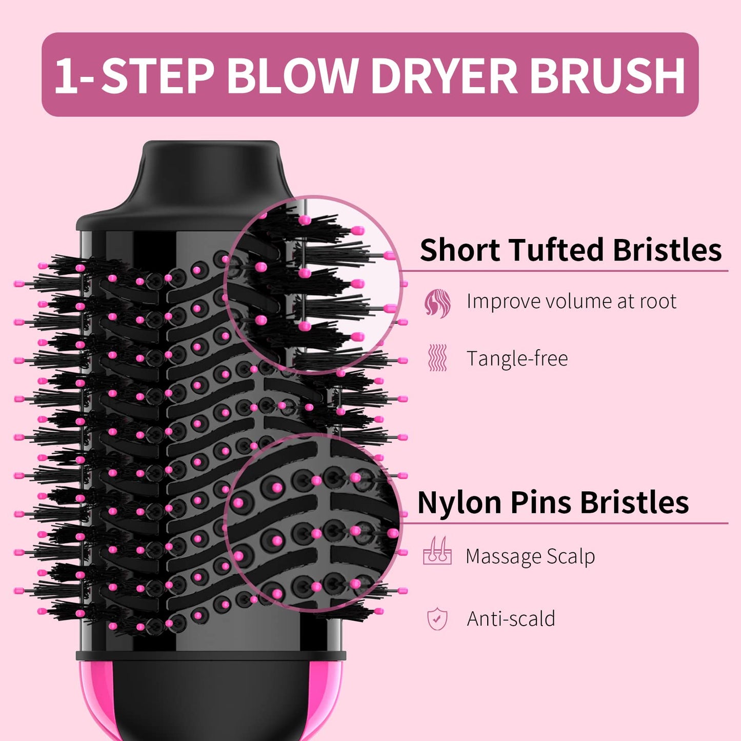 Umeely Hair Dryer Brush Blow Dryer in One, Upgraded 4 in 1 Hair Dryer and Styler Volumizer with Negative Ion Anti-frizz Ceramic Titanium Barrel Hot Air Hair Straightener Brush