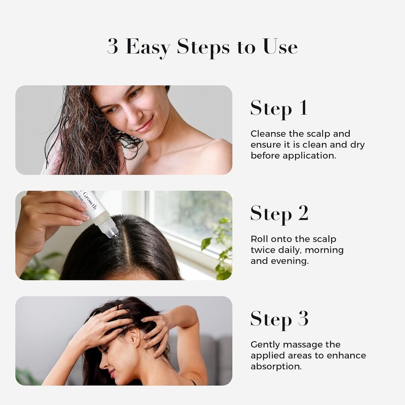 Hair Growth Serum Roll-On - 3% Rosemary & 6% Batana Oil | Fast-Absorbing Solution for Thinning Hair (2 Pcs)