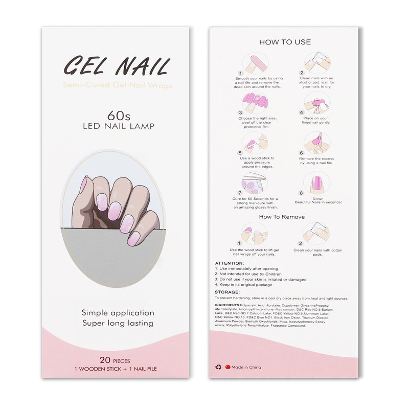 JMEOWIO Gel Nail Stickers Christmas Snowflake Semi Cured Gel Nail Strips Wraps UV/LED Nails Art Design Decoration Accessories
