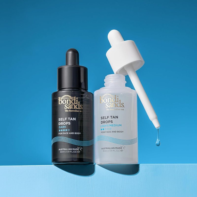 Bondi Sands Hydrating Self Tan Drops - Face & Body Tanning Solution | 2 Shades, 1.01 FL OZ