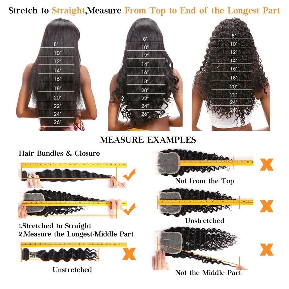 QTHAIR 18A Loose Deep Wave Lace Closure - 4x4 Brazilian Human Hair, Pre-Plucked, 14" with Baby Hair