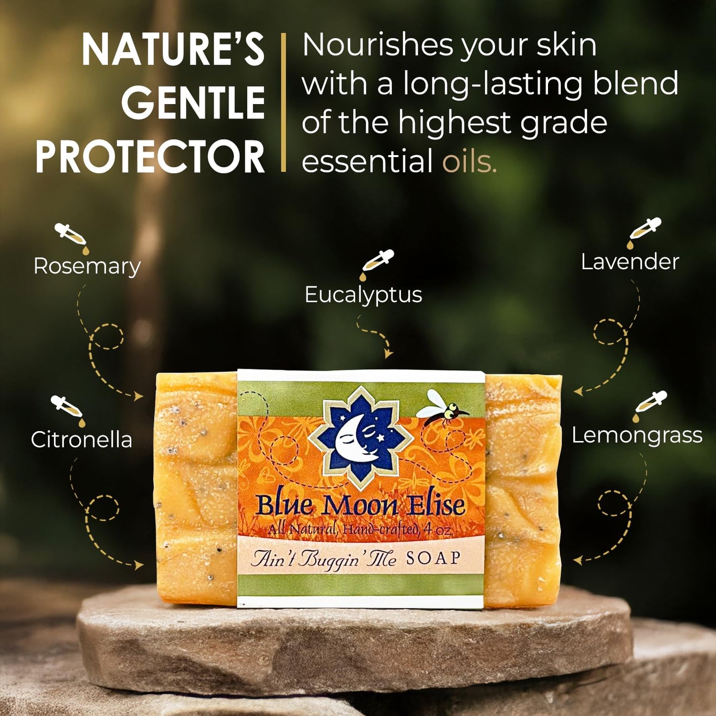 Citronella Bar Soap for Men & Women - Natural Handmade Soap with Pure Citronella Essential Oils | Perfect for Camping & Outdoor Activities