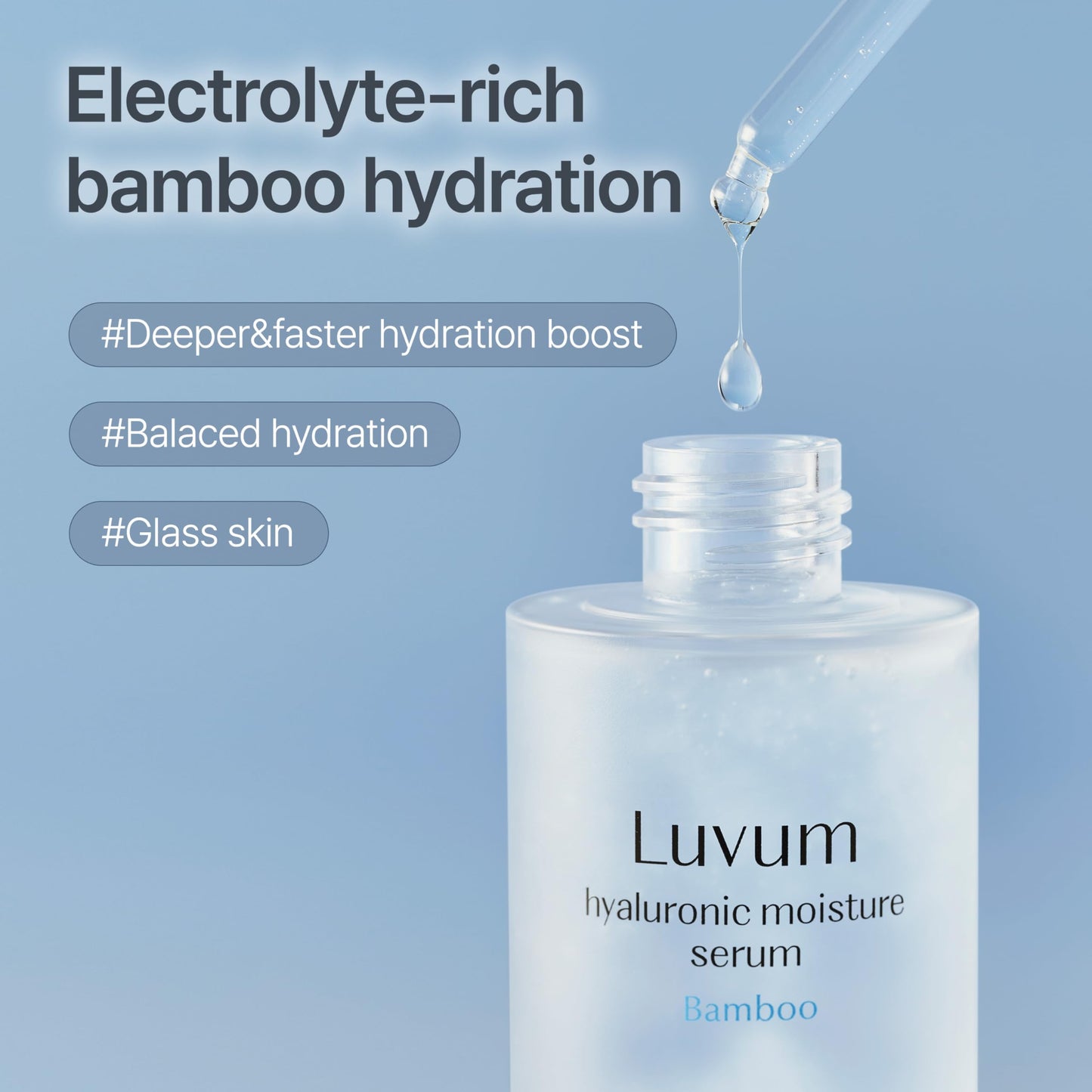 Luvum Bamboo Hyaluronic Moisture Serum, Ceramide, Hyaluronic Acid, 1.69 fl. oz