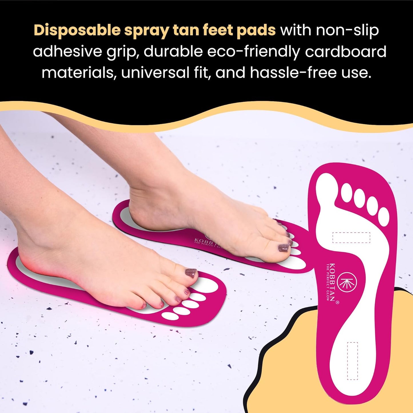 Spray Tan Feet Pads - 120 Pairs Disposable Non-Slip Tanning Accessories | Comfortable & Hygienic for Home or Salon Use