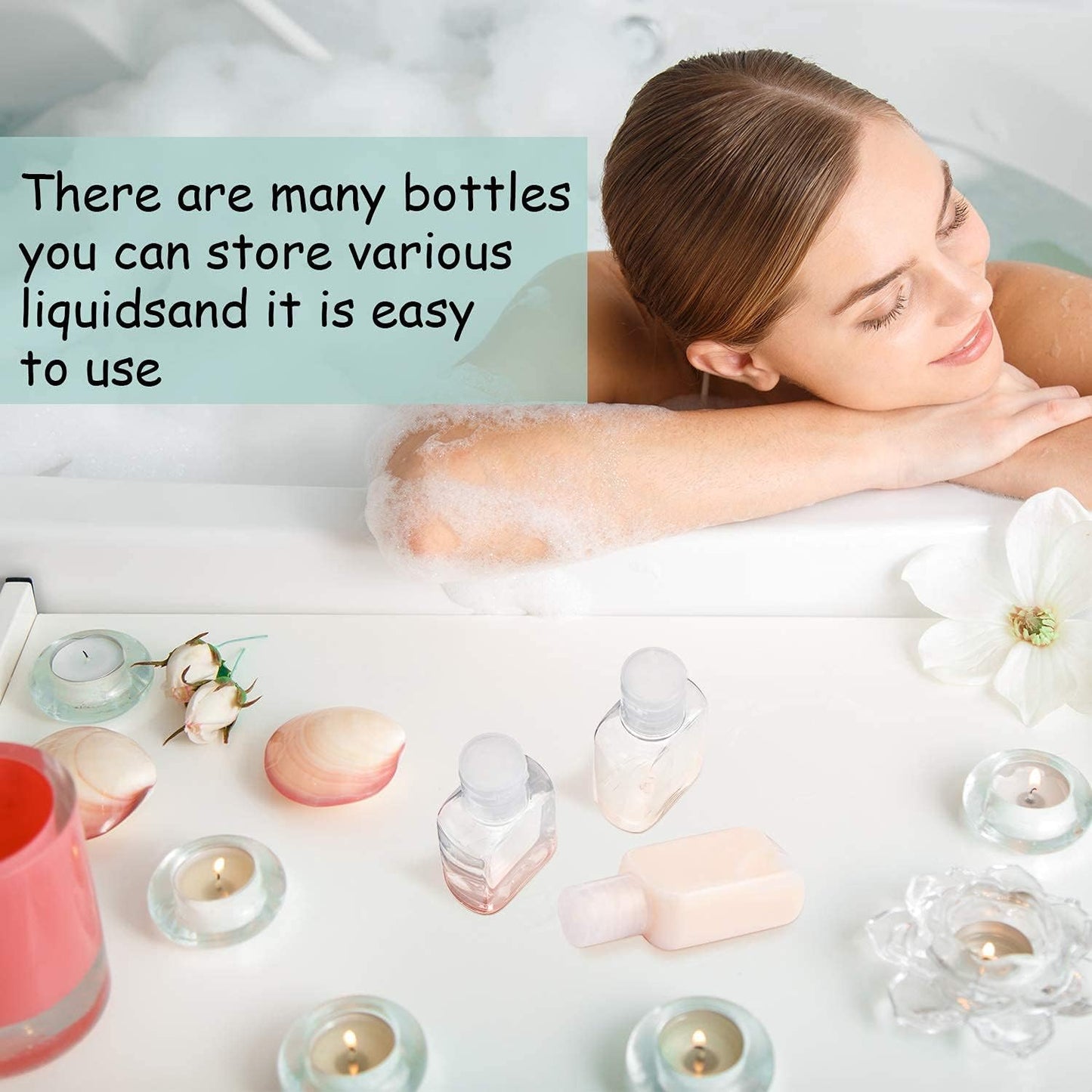 Clear Hand Sanitizer Bottles - 60 Pack Refillable Plastic Flip-Top Containers | BPA-Free, 60ml/2oz