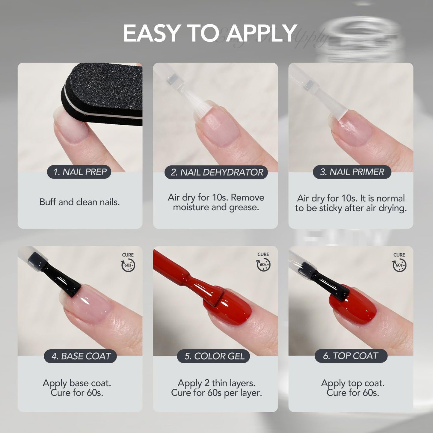 Nail Dehydrator and Primer Set - Acid-Free Natural Nail Prep for Gel Polish | 2 Pcs