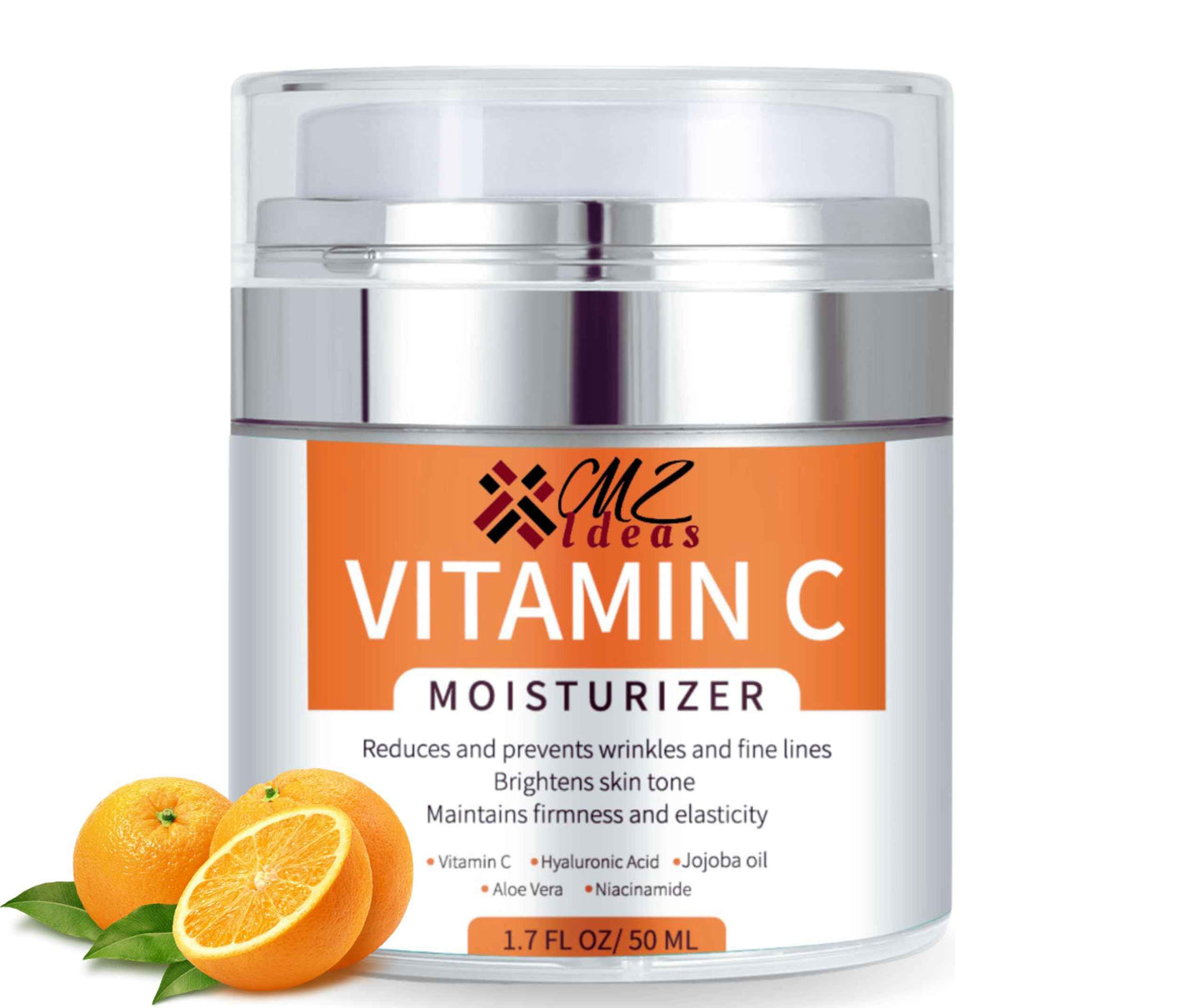 MZ Ideas Vitamin C Moisturizer face Cream - Neck and Decollete, Brighten skin - Reduces Wrinkles and fine lines, deep hydration and firming - Made in USA, 1.7 fl oz