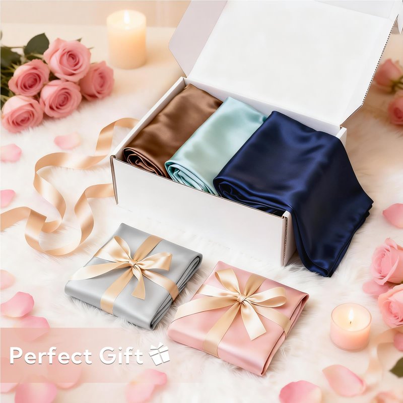 MR&HM Satin Pillowcase for Hair and Skin, Silk Satin Pillowcase 2 Pack, Standard Size Pillow Cases Set of 2, Silky Pillow Cover with Envelope Closure (20x26, Golden Bronze)