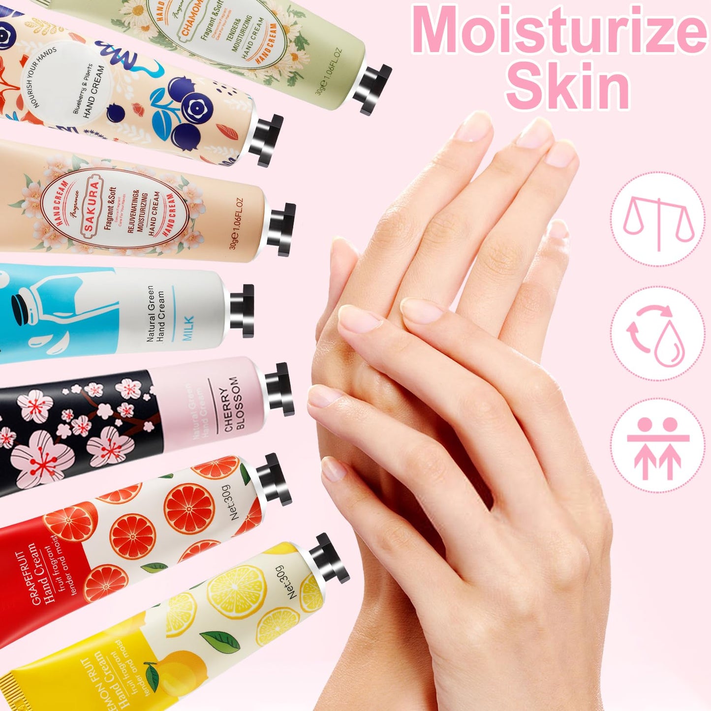 UHBYJM 120 Pack Hand Cream for Women,Bulk Hand Lotion Travel Size for Dry Cracked Hands,Moisturizing Hand Care Cream,Natural Plant Fragrance Mini Hand Lotion Gifts For Birthday Party Favors,10 Styles