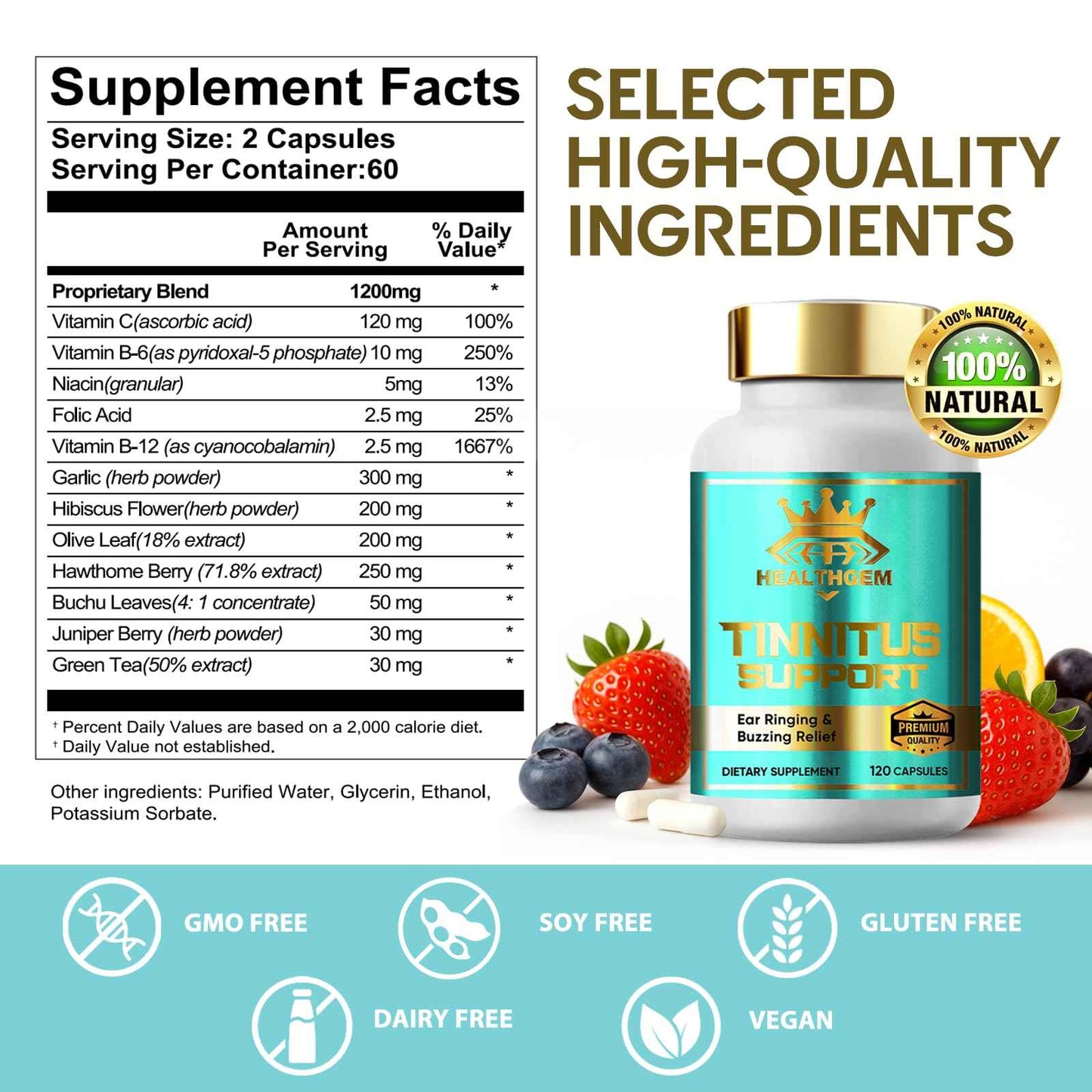 HEALTHGEM Tinnitus Relief for Ringing Ears