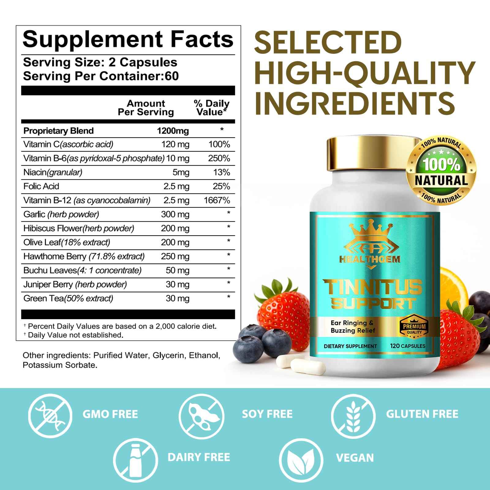 HEALTHGEM Tinnitus Relief for Ringing Ears