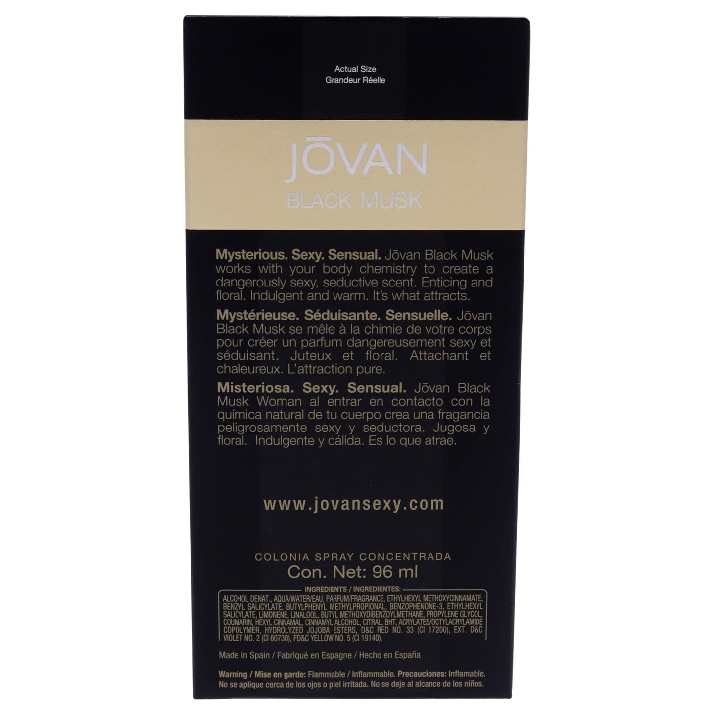 Jovan Black Must perfume 3.25 cologne concentrate spray