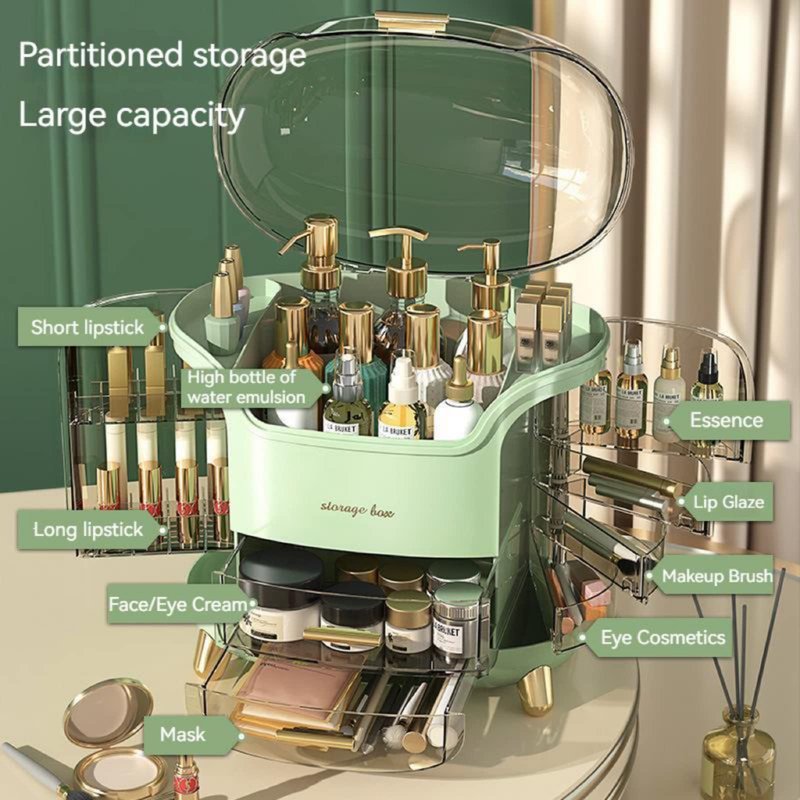 Omeily Upgrade Large Makeup Organizer Countertop Vanity Organizer Cosmetic Organizer Makeup Storage Box Bathroom Counter Organizer Perfume Skincare Organizers Gift Women Clear Design Easy Visibility