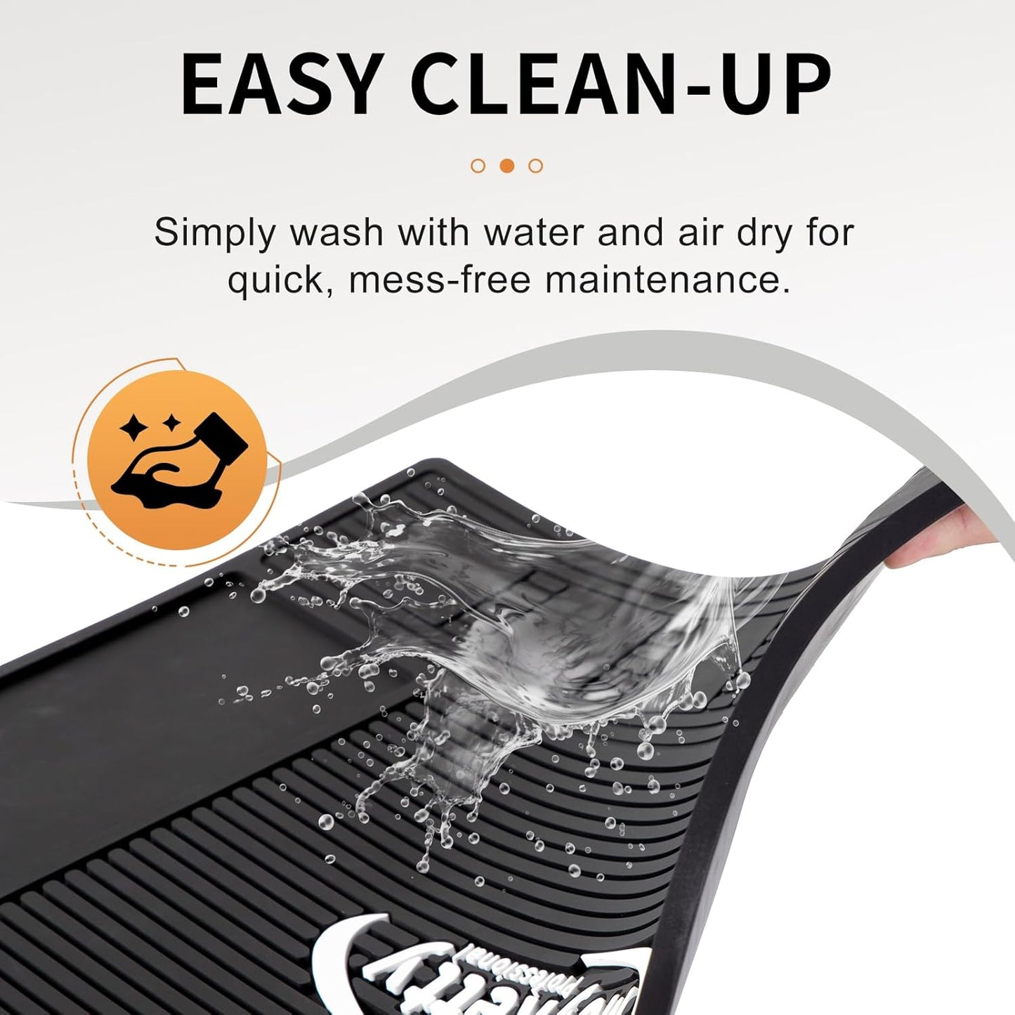 Magnetic Barber Mat for Clippers - 6 Strong Organizer Stations | Anti-Skid Rubber, 18.9" x 12.6", Black