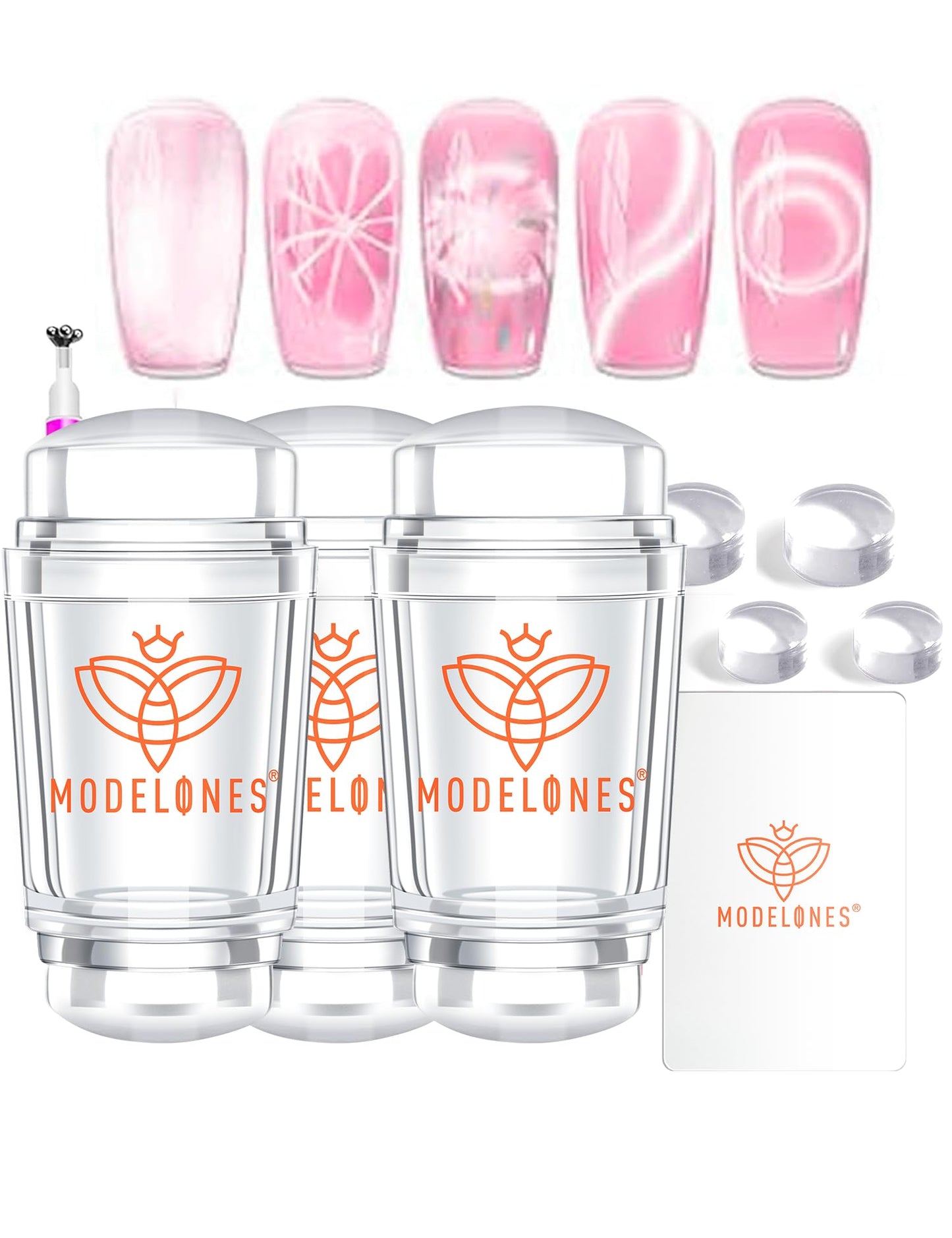 modelones French Tip Tool- 3 Pcs Nail Stamp French Manicure Kit