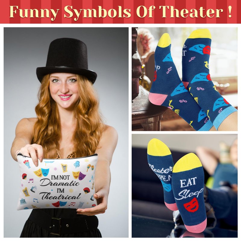 Didaey 7 Pcs Theater Gifts for Women Girls Funny Musical Actor Broadway Gifts for Theater Lovers Drama Students Graduation Birthday Holiday