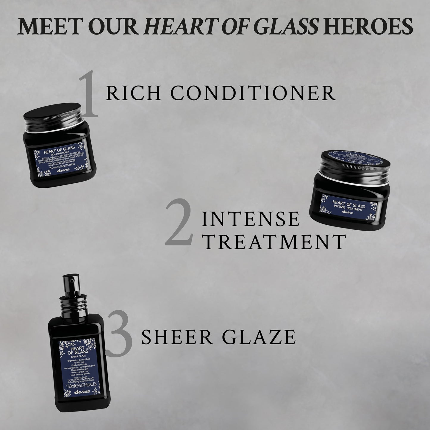 Davines Heart of Glass Silkening Shampoo for Blonde Care, 8.45 fl. oz. (Pack of 1), Black