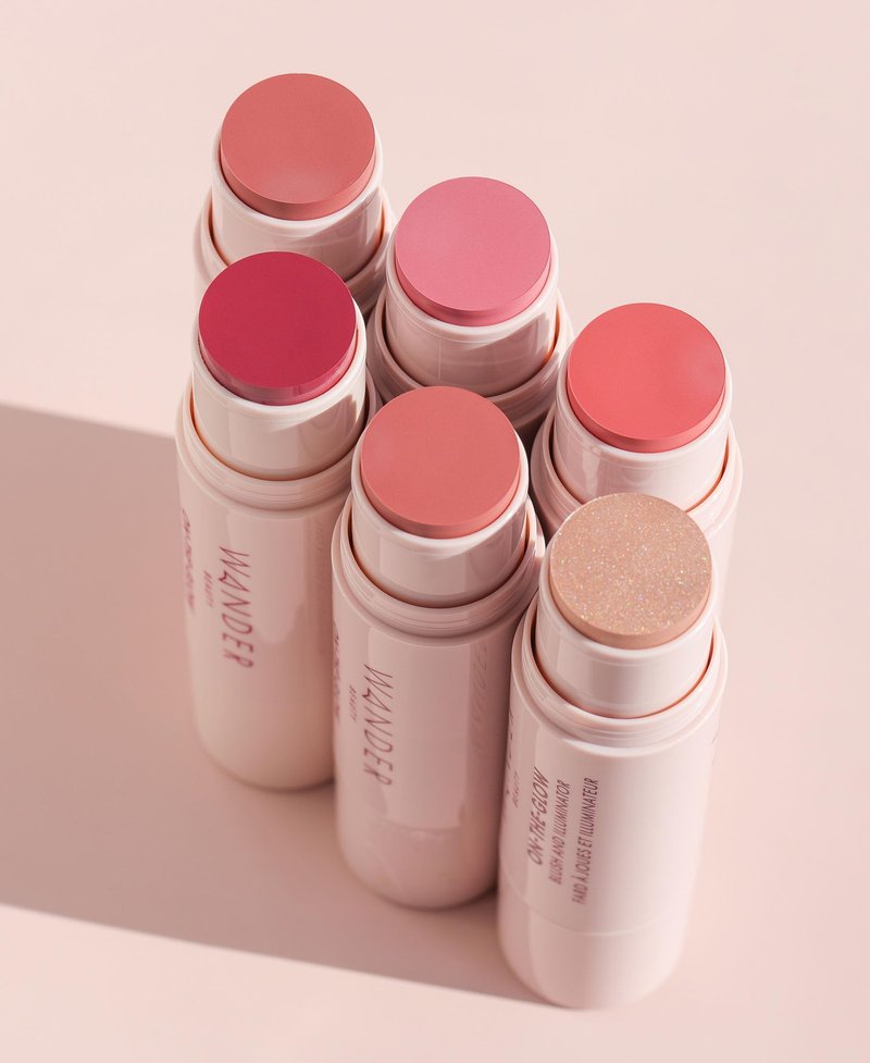 "Wander Beauty On-the-Glow Blush and Illuminator - Bare/Nude Glow - 7-in-1 Hydrating Cream Blush & Highlighting Stick - Stick Blush for Cheeks, Lip, Face & Body - Highlighter Makeup & Blush"