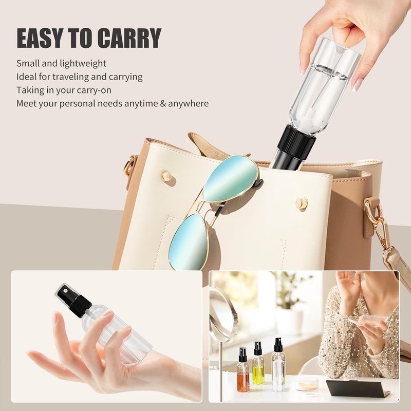EPHECH 50PCS Small Spray Bottle, 4oz/120ml Travel Spray Bottle Clear Fine Mist Spray Bottles Plastic Empty Refillable Spray Bottles for Skin Care, Hair Care, Plant Care & Home Cleaning