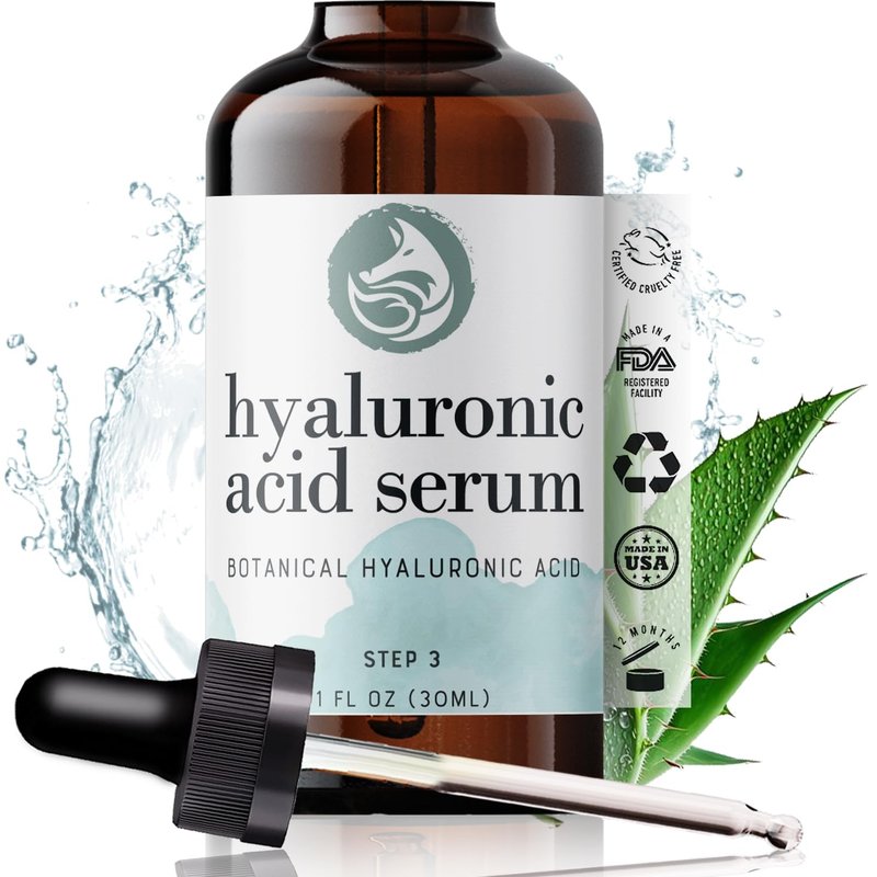 Hyaluronic Acid Face Serum - Hydrating Anti-Aging Formula with Vitamin C, E & Jojoba Oil | 1 Oz