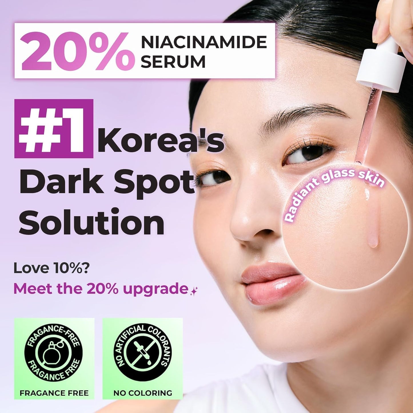 JUMISO 20% Niacinamide Dark Spot Serum – TXA Tranexamic Acid + Glutathione Face Serum – Helps Even Skin Tone, Pore Care, Glass Skin Finish – Centella Soothing, Sensitive Skin Safe, 1.35 fl oz