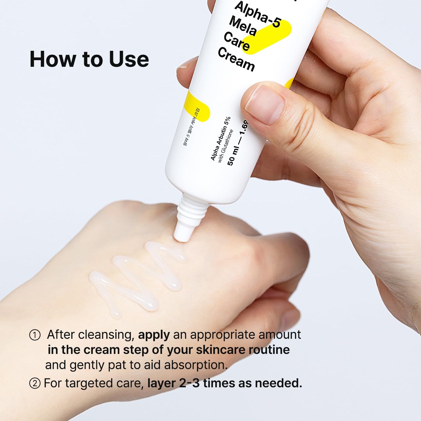 TIA'M Alpha-5 Mela Care Cream, 1.69 fl oz, 5% Alpha Arbutin Glow Enhancing Cream with Glutathione & Niacinamide, Korean Skin Care