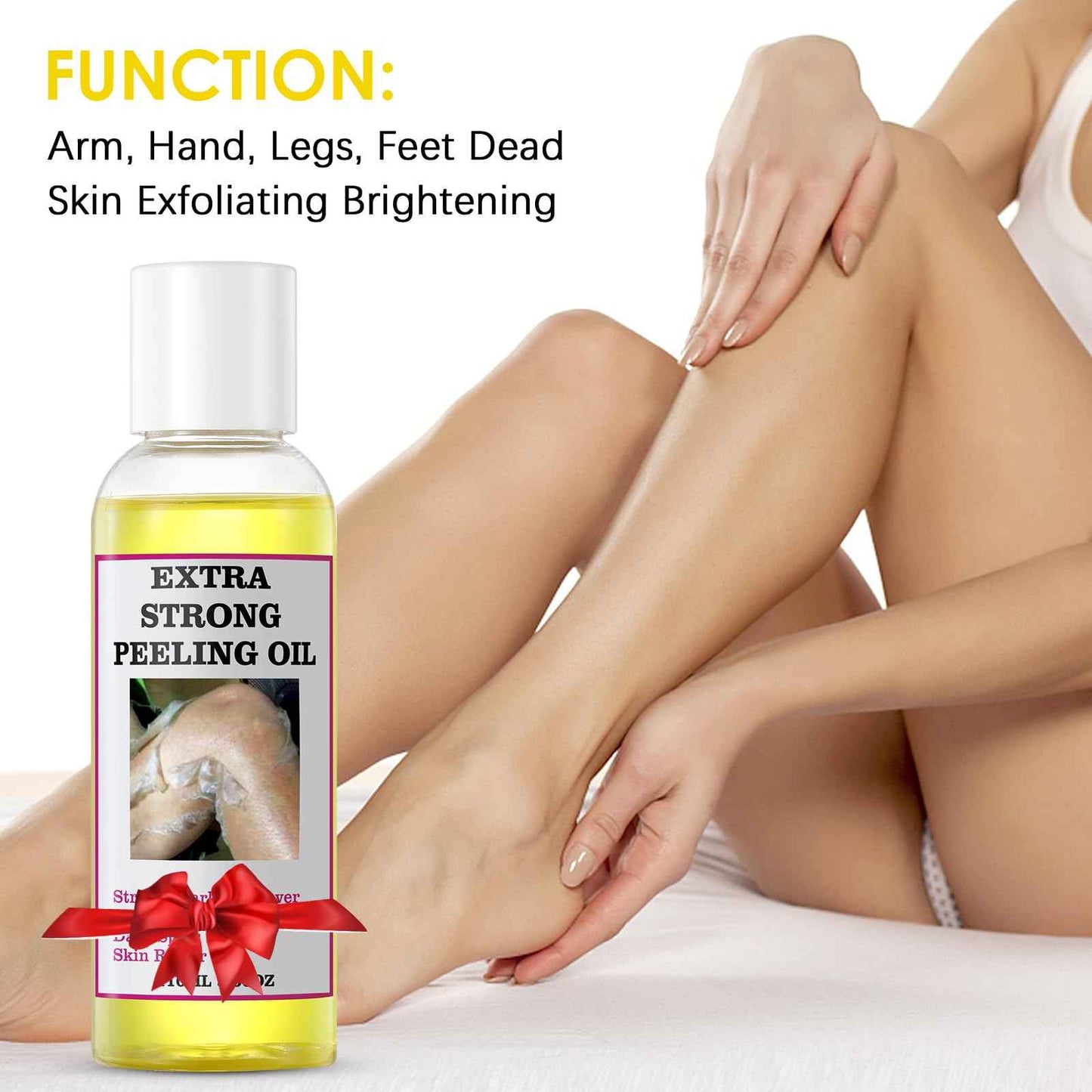 Yellow Peeling Oil Extra Strength Exfoliating Solution for Body - Dark Skin KP Bump Eraser Body Scrub Ingrown Hair Keratosis Pilaris Treatment
