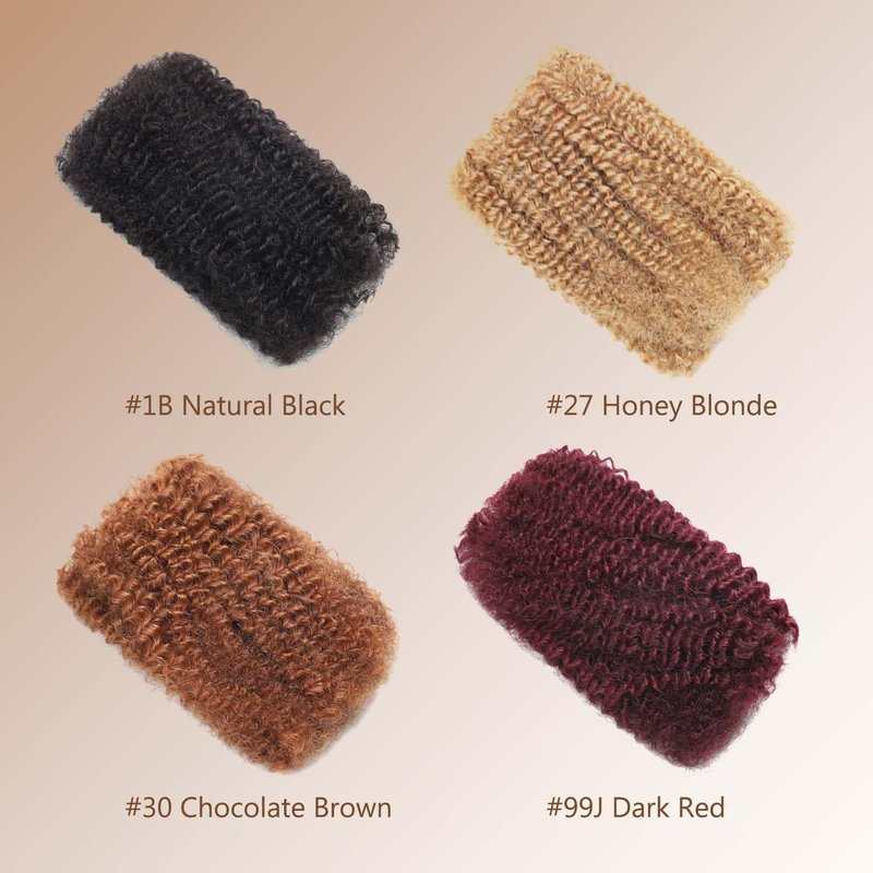 Afro Kinky-Curly Human Hair Bundles - 12 Inch Micro Twist Dreadlock Extensions | 2 Packs, Natural Black