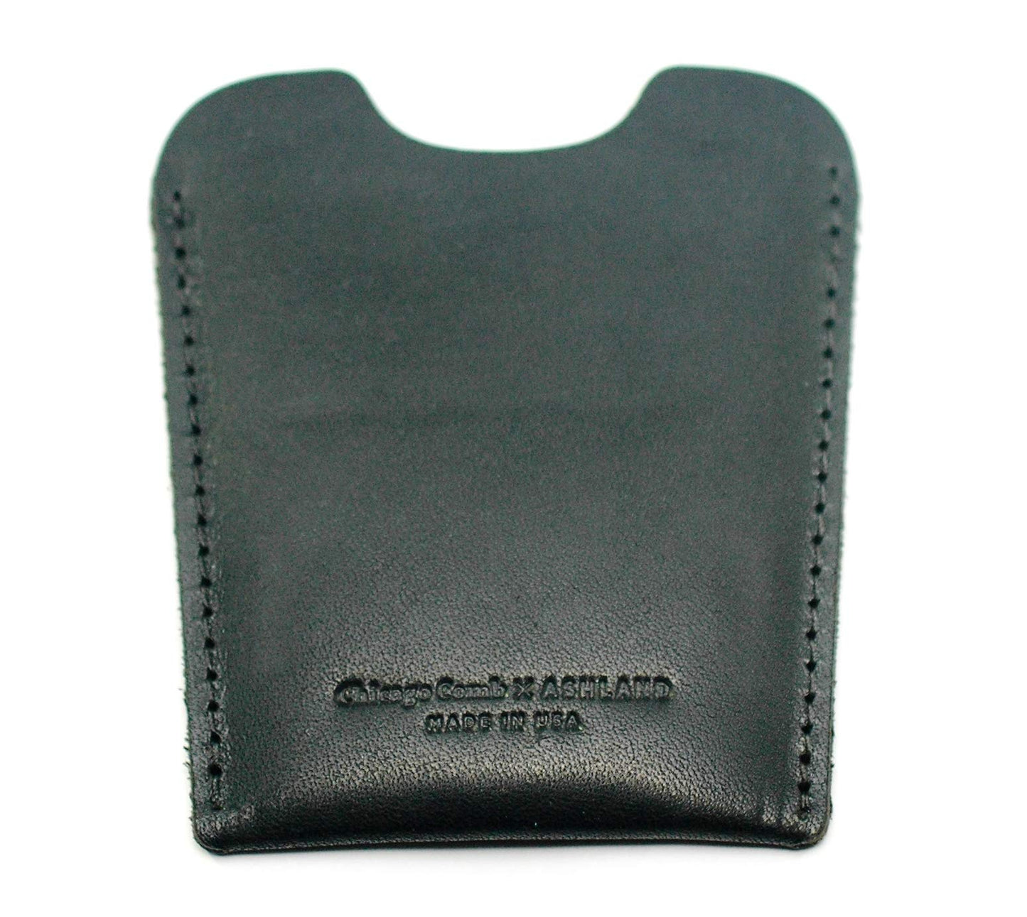 Chicago Comb No. 7 Carbon Fiber + Horween Dublin Black leather sheath, Made in USA, Detangling Pick & Lift Comb, Men & Women, Long, Curly & Thick Hair, Big Beards & Afros, Anti-Static, 6" (15 cm) Long