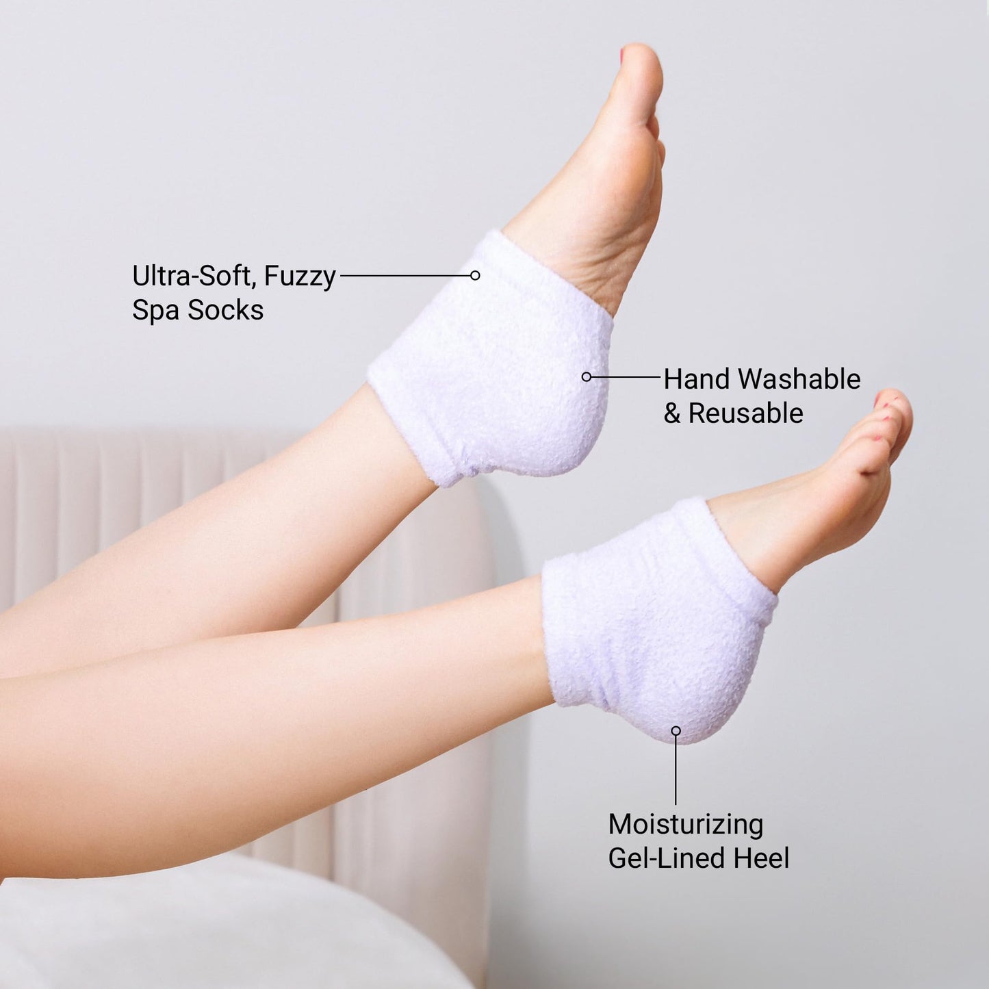 VOESH Heel Repair Duo, Solemate Heel Repair Balm & Moisturizing Heel Socks, Cracked Heel Stick Balm, Foot Care for Men & Women, at-Home Foot Care, K-Beauty Korean Skincare - Lavender