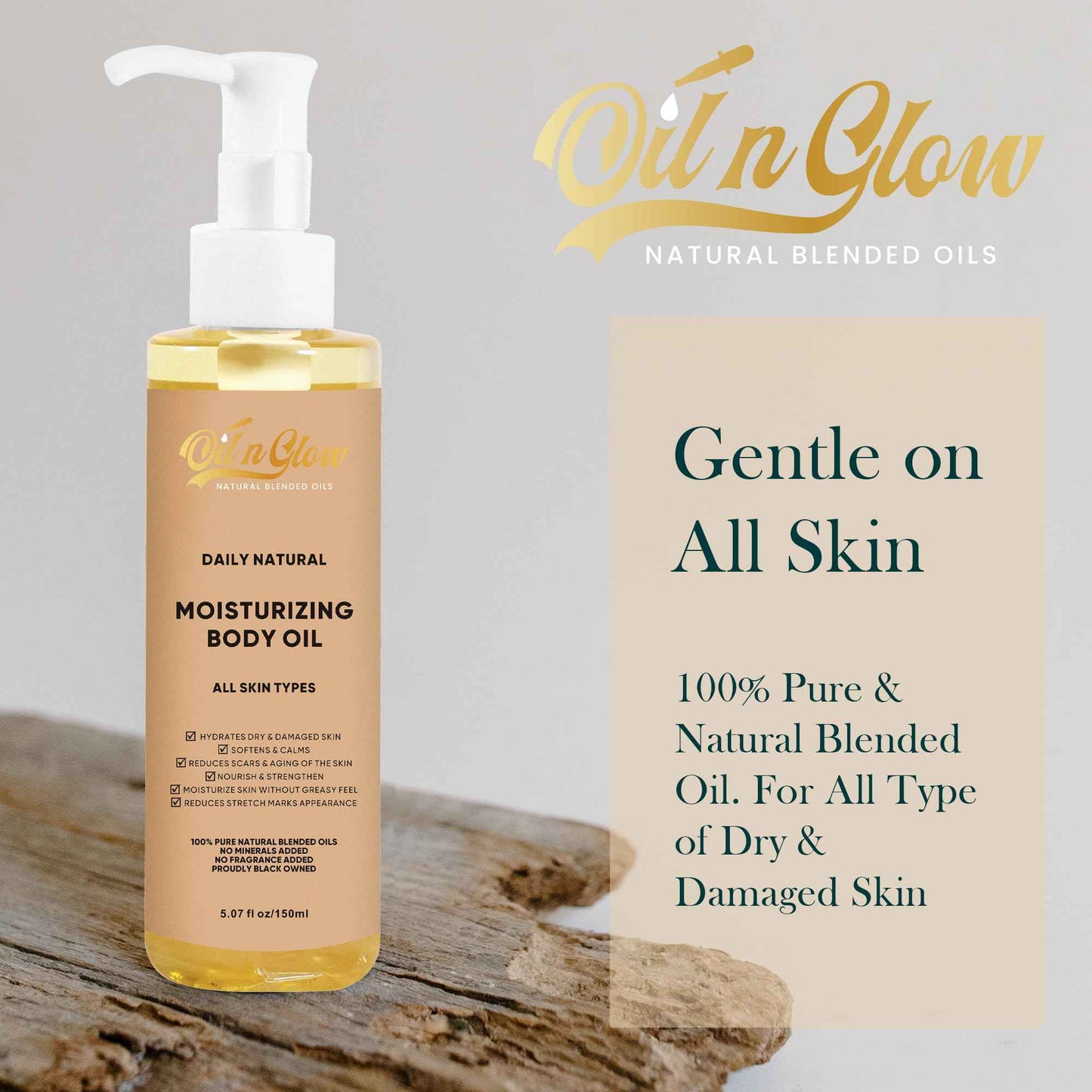 USDA Certified 100% Organic Pure Natural Hydrating Body Oil After Shower With Coconut, Jojoba, Olive & Almond Non-Greasy Moisturizing Oil For Women & Men Dry Skin 5.07 fl oz/150ml - Unscented