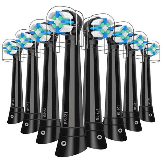 8 Pack Smart Cleaning Replacement Heads Compatible with Oral B iO 2 3 4 5 6 7 8 9 10 Series Electric Toothbrush, Brush Heads Compatible with Oral B iO Electric Handles (Black)