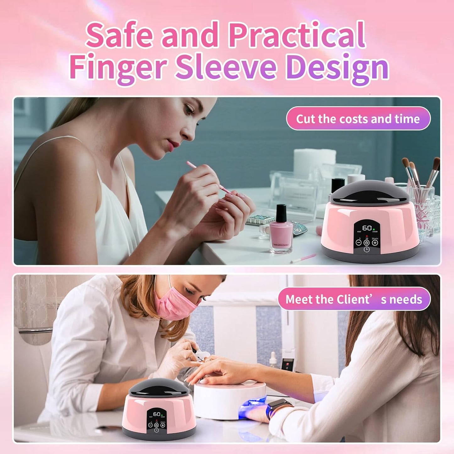Electric Nail Soaking Bowl - Adjustable Temperature Gel Polish Remover | Quick & Easy Home DIY Solution