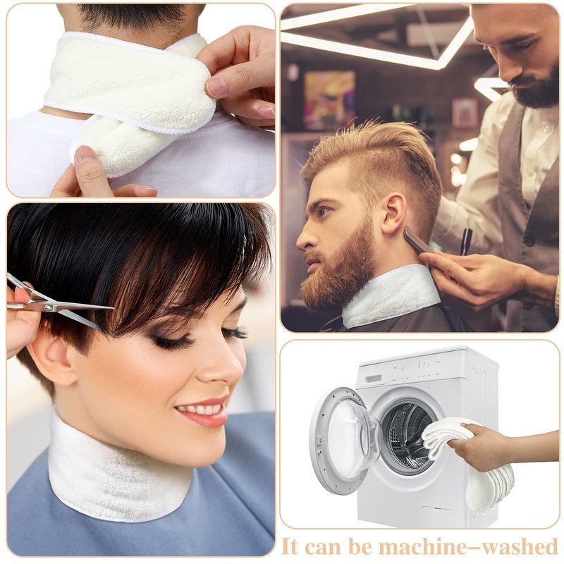 Tegeme Microfiber Terry Cloth Neck Strips Fast Drying Towel for Neck Absorbent Barber Strip Salon Strips for Hair Cutting Shampoo Towel Wrap Hair Stylist Barber Spa, White(24)