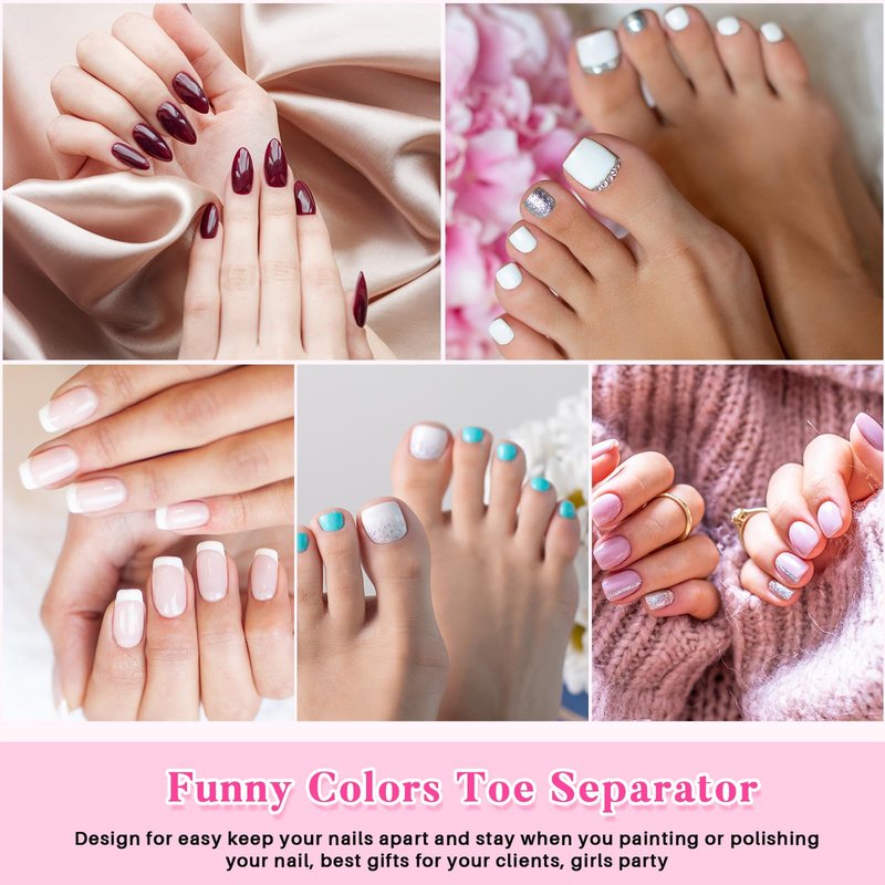 Mumufy 250 Pairs White 500 Pcs Sponge Toe Separators Kit for Pedicure - Soft Toe Spacers, Finger Dividers for Nail Art Painting, Manicure, Toenail Polishing, Spa Treatment for Women