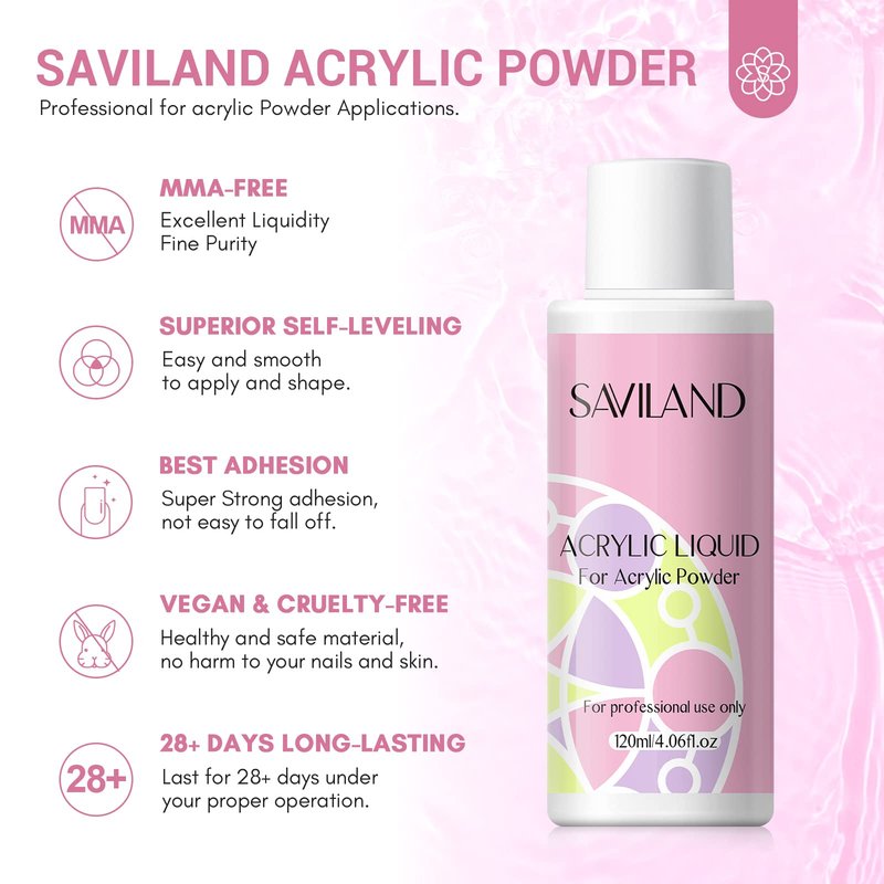 SAVILAND Acrylic Nail Kit – Nails Kit Acrylic Set with Nail Drill Brushes Gel Polish Clear Nails Tips Nail Art Tools Nail Stuff for Starters DIY Christmas Gift