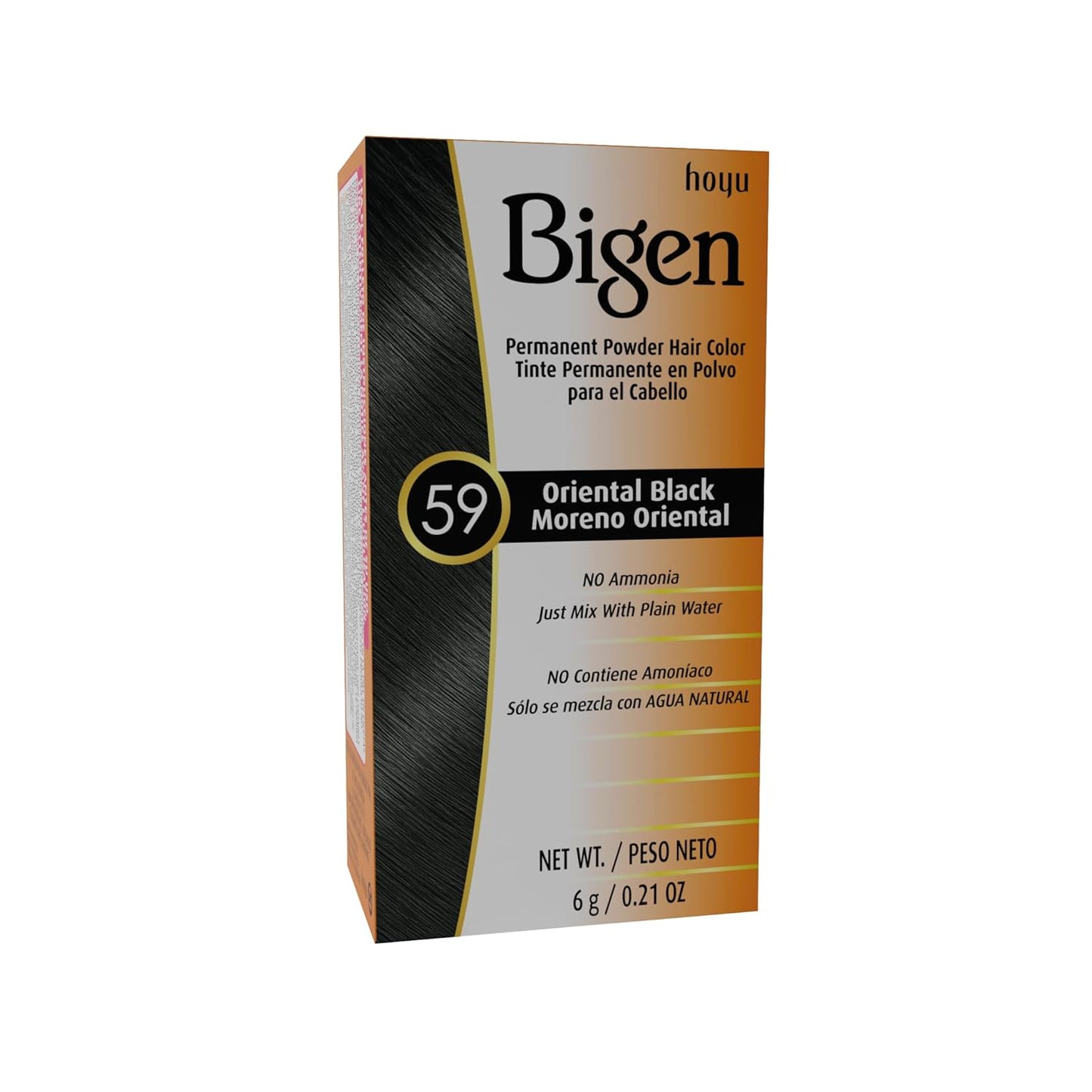 Bigen Oriental Black Permanent Hair Color Powder | 6 Pack for Long-Lasting Color