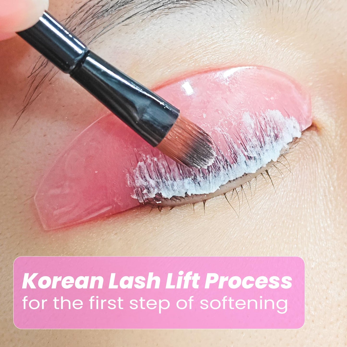 Lomansa Flat Lash Lift Shields - Glueless & Super Sticky Silicone Pads for Eyelash Perming, Ultra Thin Lash Softening Rods for Easy Korean Lash Lift (Rose)