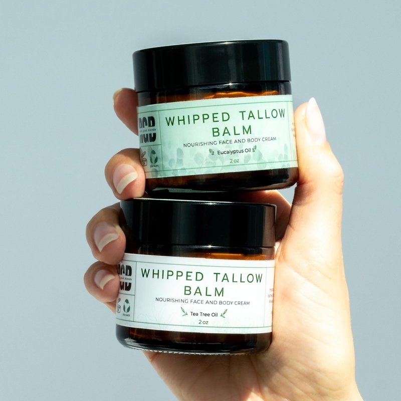 Really Good Blends Whipped Tallow Balm (Eucalyptus), Organic Body Butter Cream, Grass Fed Beef Tallow for Skin Moisturizer, All Natural Lotion, 2 oz
