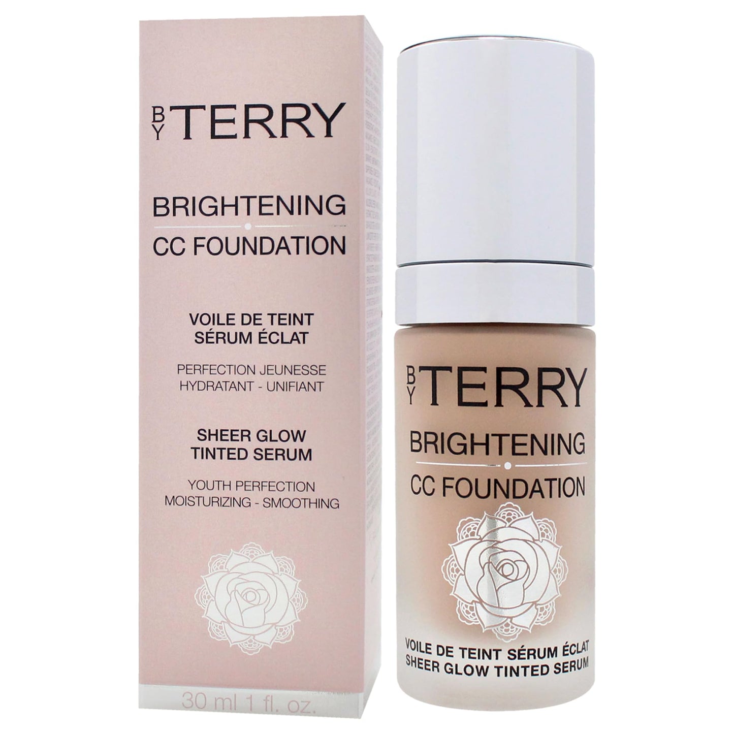 By Terry Brightening CC Foundation, Hydrating Serum Foundation, Ultra-Sheer Finish, Vegan & Cruelty-Free, 4N, Medium Neutral