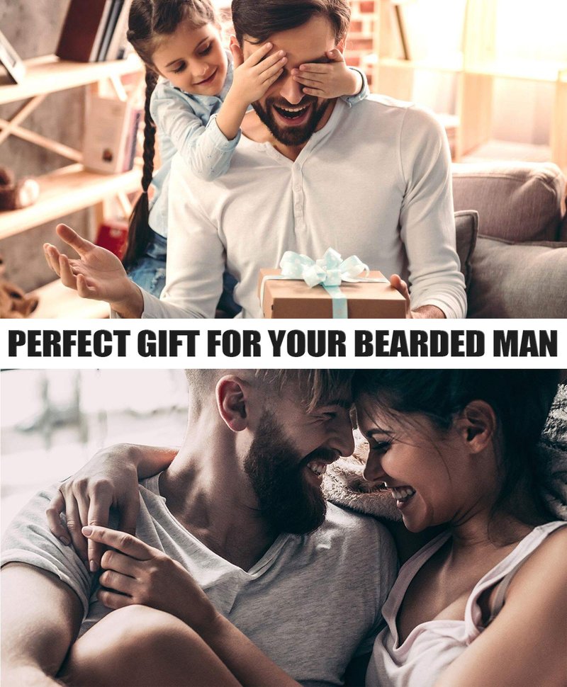 Isner Mile Beard Grooming Kit for Men Care: with Beard Oil Balm Wash Brush Comb & Straight Razor, Birthday Valentines Fathers Gifts for Men Him Boyfriend Husband Coworker, Christmas Stocking Stuffers