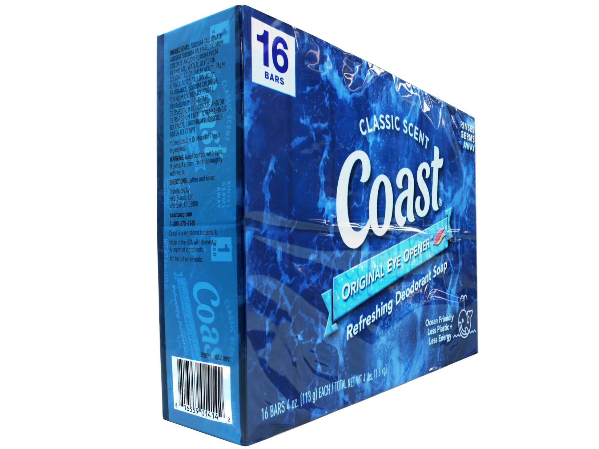 Coast Deodorant Soap Bars 4 Oz, 16 Bars, (Pack of 1)