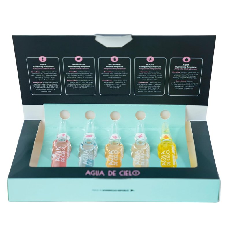 Agua de Cielo Hair Therapy Complex - Professional Hair Ampoules for Intense Nourishment & Hydration | 5 x 10ml
