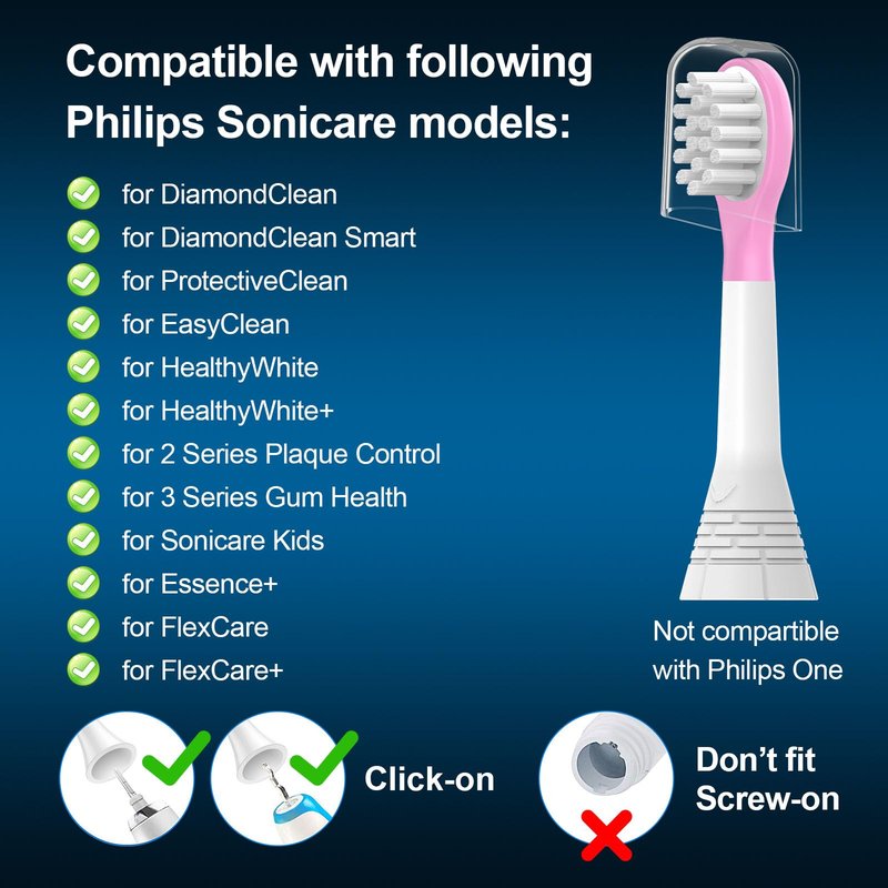 CILGEWH Kids Replacement Toothbrush Heads 10 Pack for Philips Sonicare Electric Toothbrush Soft Brush Head for Child 3-7 for Boy Girl,Pink